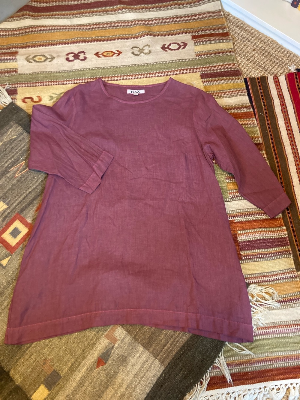 Flax linen burgundy tunic